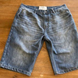 Six Lincoln Jean Shorts Mens Size 36 Slim Fit Blue Denim New York‎ Flat Front